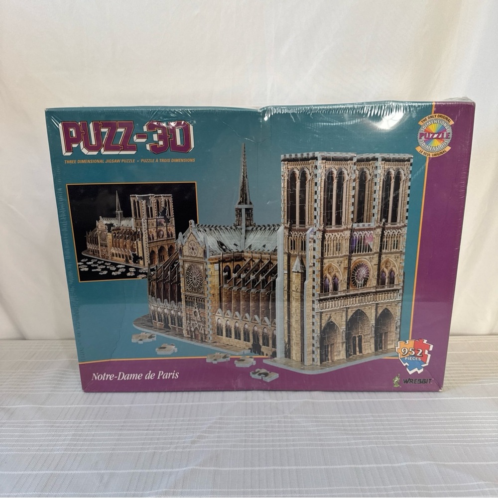 Puzz 3D Notre Dame de Paris 952 Piece 3D Puzzle Wrebbit Vintage 1995 NEW SEALED